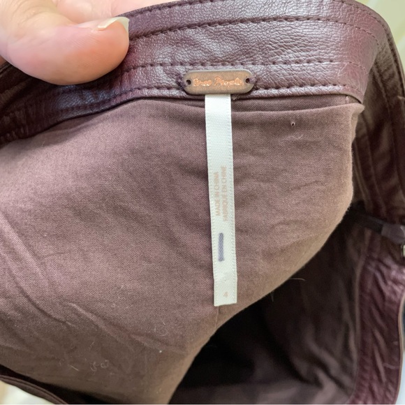 Free People Fake Out Faux Leather Wrap Skirt in Oxblood SZ 4 - Picture 8 of 9